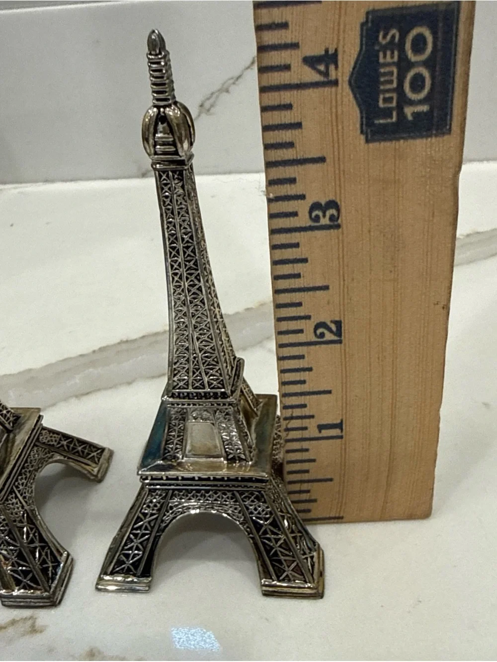 Godinger Neiman Marcus Silver-Tone Eiffel Tower Salt and Pepper Shakers NIB